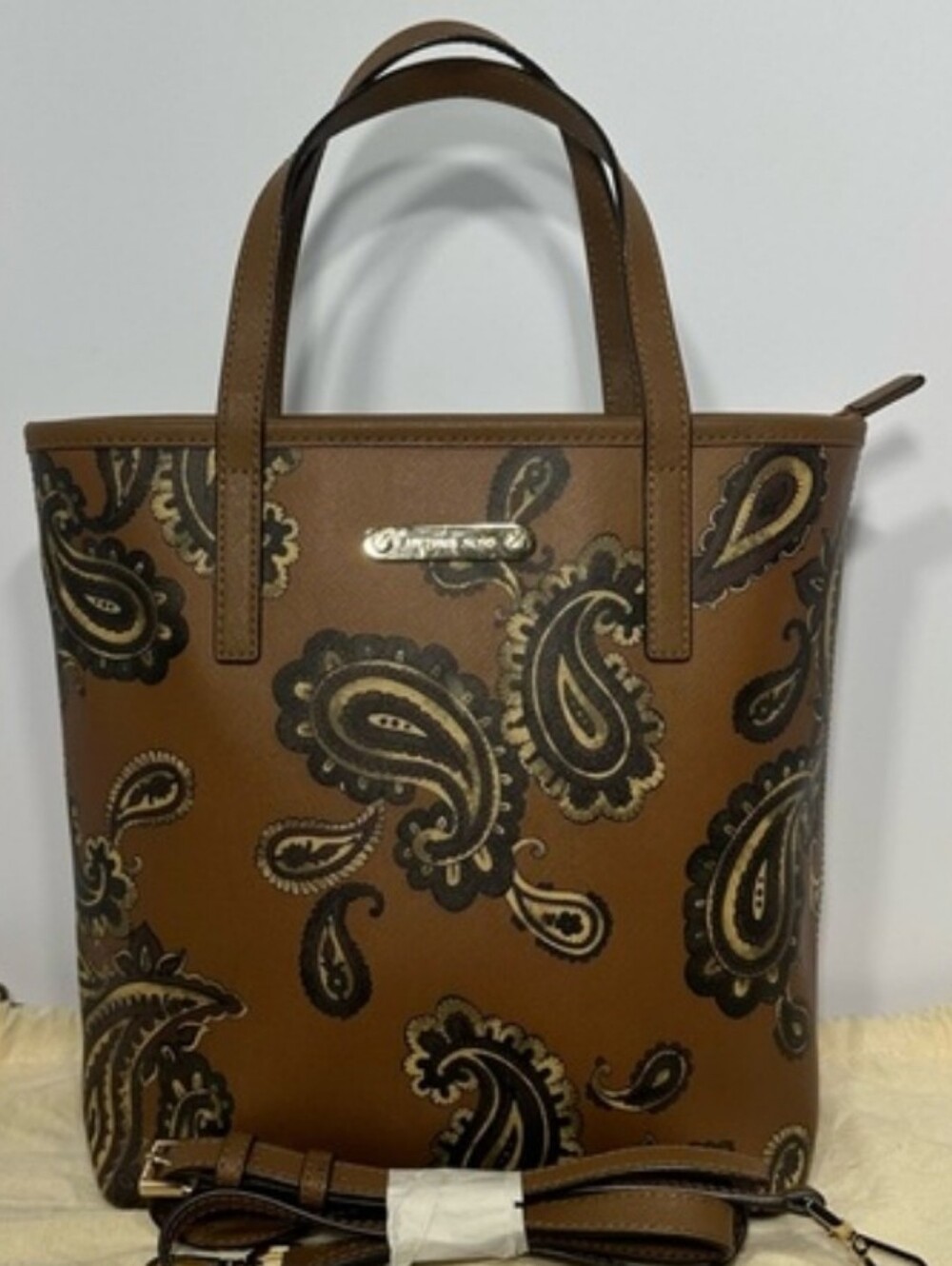 Michael Kors Emry Large North-South Tote Paisley Brown Multi Crossbody